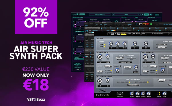 AIR Music Tech的AIR Super Synth Pack以92%的折扣出售-