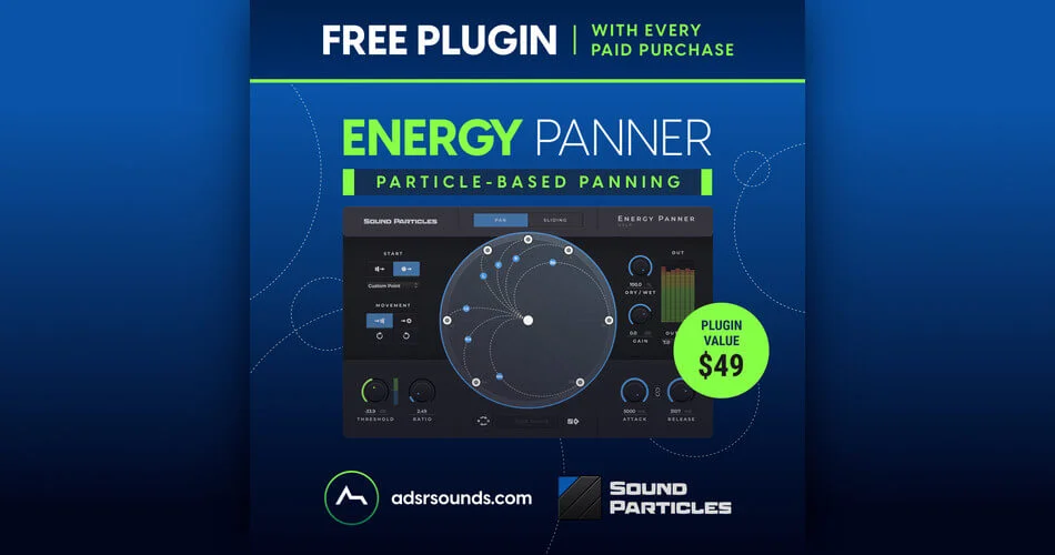 Sound Particles的能量Panner效果插件，在ADSR Sounds免费购买-