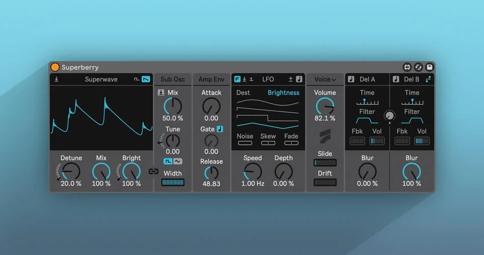 Fors发布了Superberry 2.0 supersaw synth Max for Live设备-