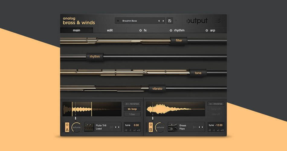 Analog Brass & Winds virtual instrument by Output on sale for $129 USD-