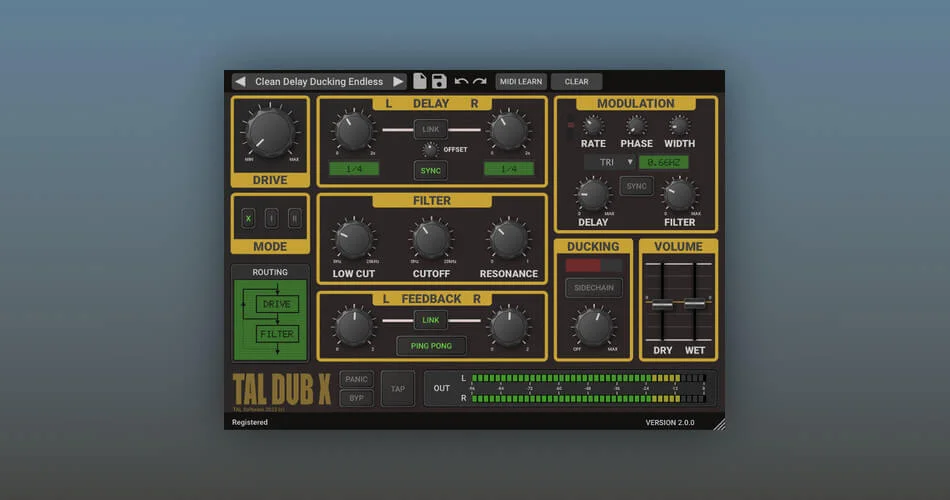 TAL软件将TAL-Dub-X延迟效果插件更新为v2.0.0-