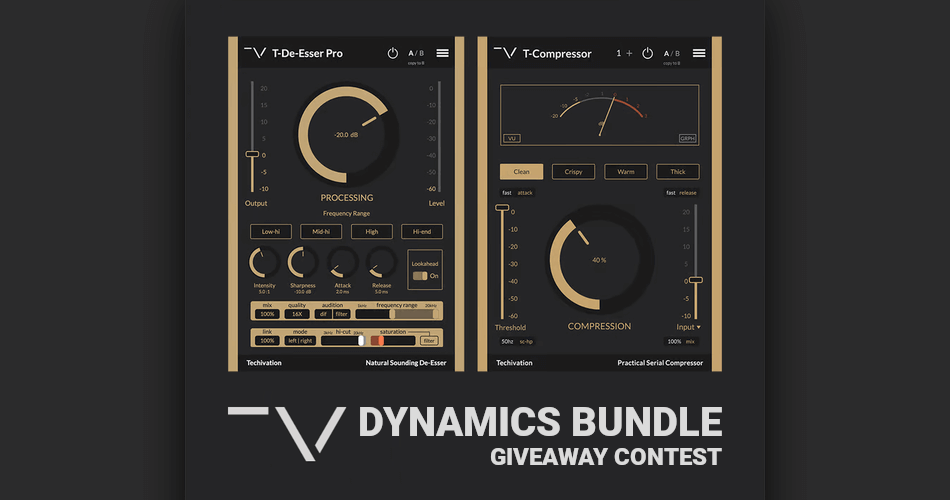 赠品大赛：Techivation的Win Dynamics Bundle（de-esser和compressor）-