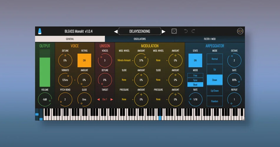 BLEASS Monolit：适用于桌面和iOS的免费单声道合成器乐器-