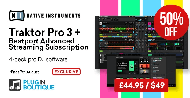 在Traktor Pro 3 + 3个月Beatport Streaming Advanced免费节省50%-