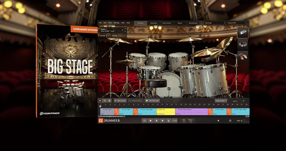 Toontrack为EZdrummer 3发布了Big Stage EZX-