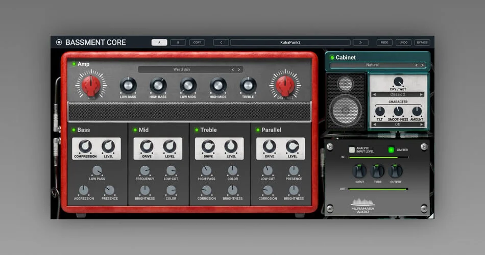 United Plugins发布了Muramasa Audio的Bassment Core低音吉他放大器插件-