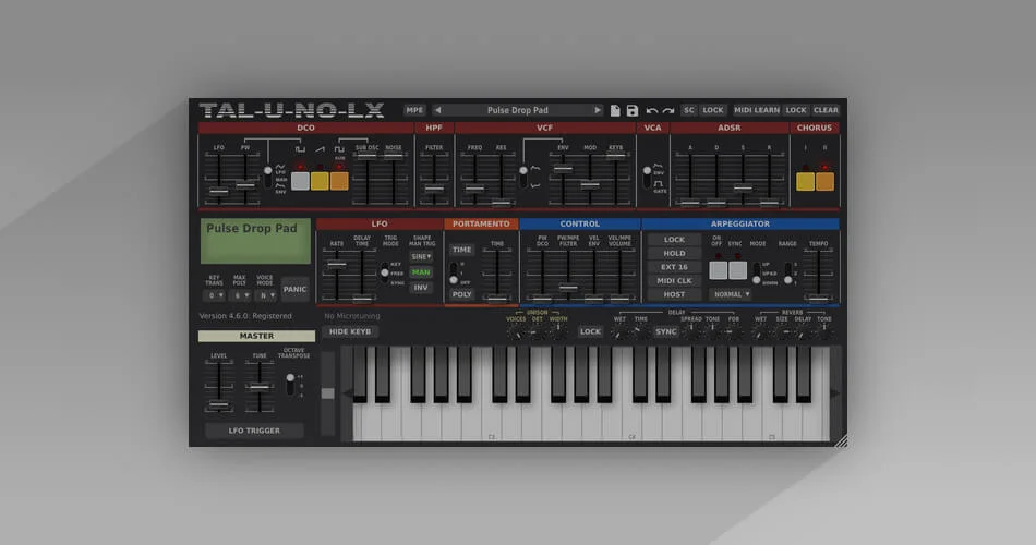 TAL软件将TAL-U-NO-LX合成器插件更新为v4.6.3-