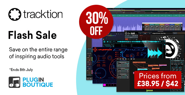 在Tracktion的合成器插件、效果等上节省30%-