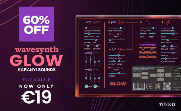 Karanyi Sounds在Wavesynth Glow for Kontakt上节省60%-