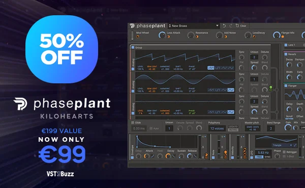 在 Kilohearts 的 Phase Plant 软件合成器上节省 50%-