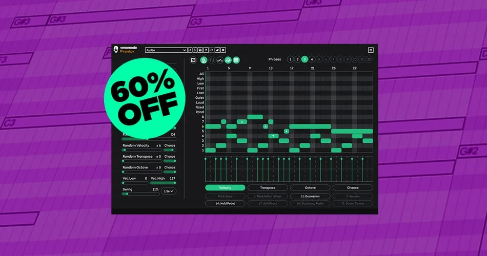 节省 60% 的 Phrasebox 并从 MIDI 和弦制作富有表现力的序列-