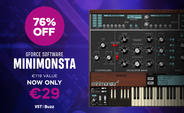 GForce Software 的 Minimonsta 合成器插件节省 76%-