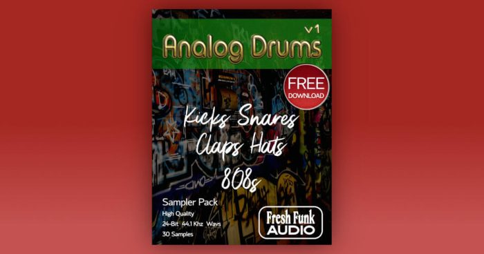 Fresh Funk Audio 发布 Analog Drums v1 Free Sampler Pack-