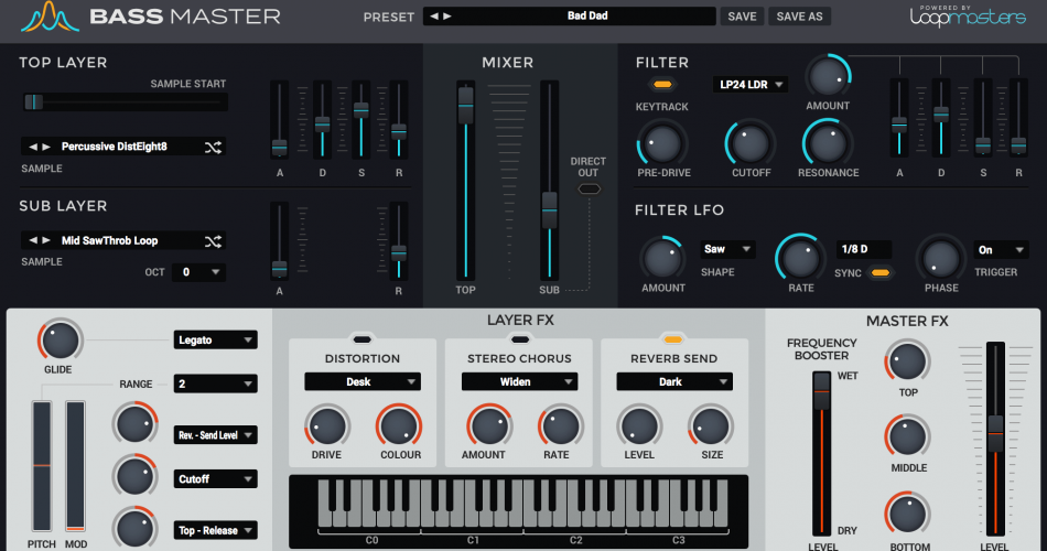 在Loopmasters Bass Master虚拟乐器插件+免费扩展上节省70%-