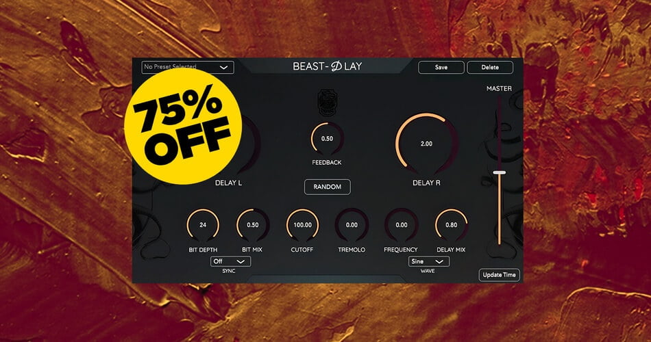 Beastsamples的Beast-Dlay创意延迟插件可节省75%-