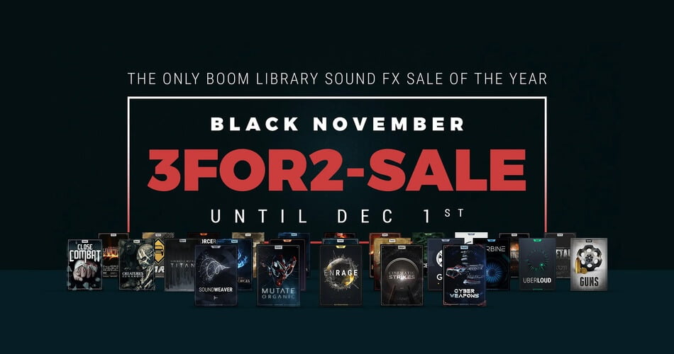 BOOM图书馆黑色11月大减价：购买任何2种产品，免费获得1种-