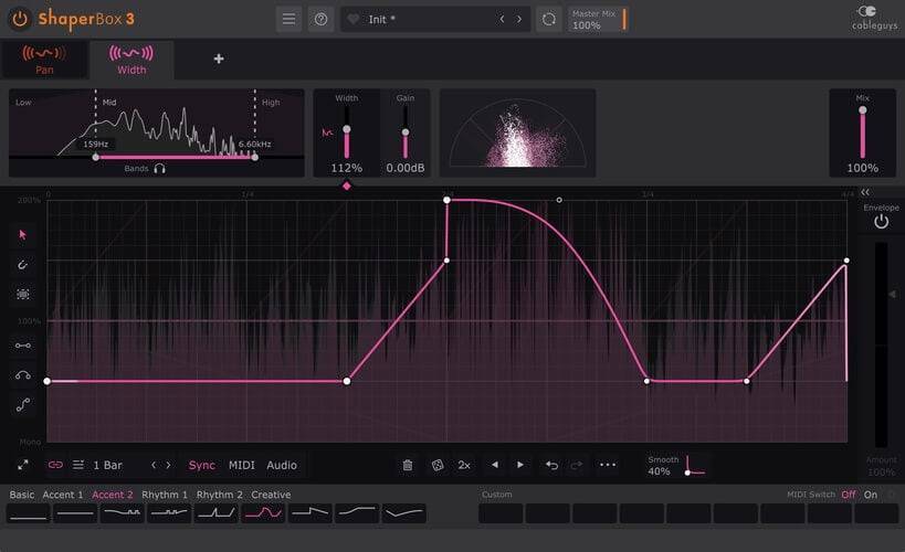 ShaperBox在v3.1.1更新中为平移和宽度形状器获取立体声分析仪-