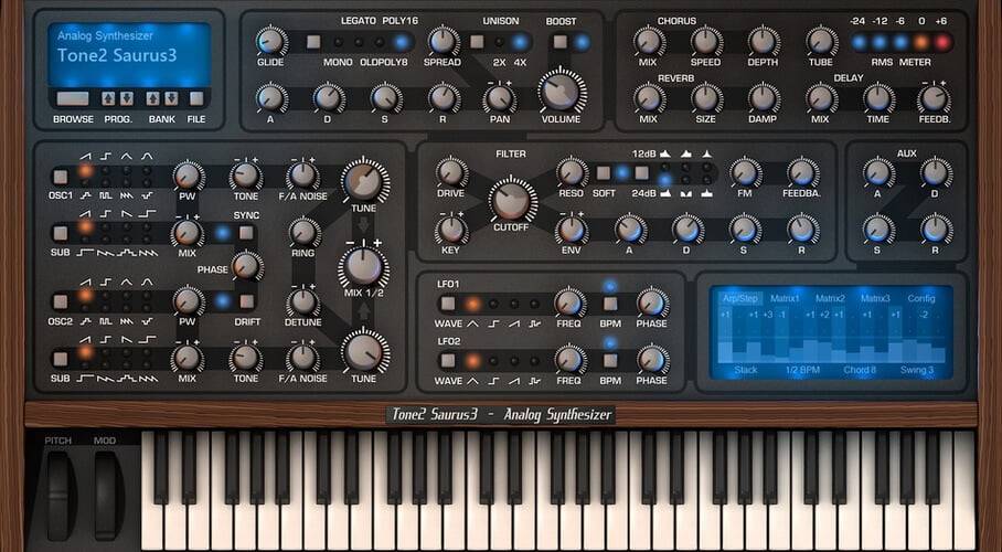 Tone2 Audio将Saurus更新为v3.4，包括独立、VST3等-