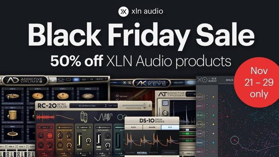 XLN音频黑色星期五促销：在XO、RC-20复古颜色、上瘾鼓等上节省50%-