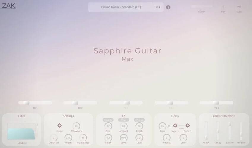 图片[1]-ZAK Sound将蓝宝石吉他虚拟乐器插件更新到v1.1-