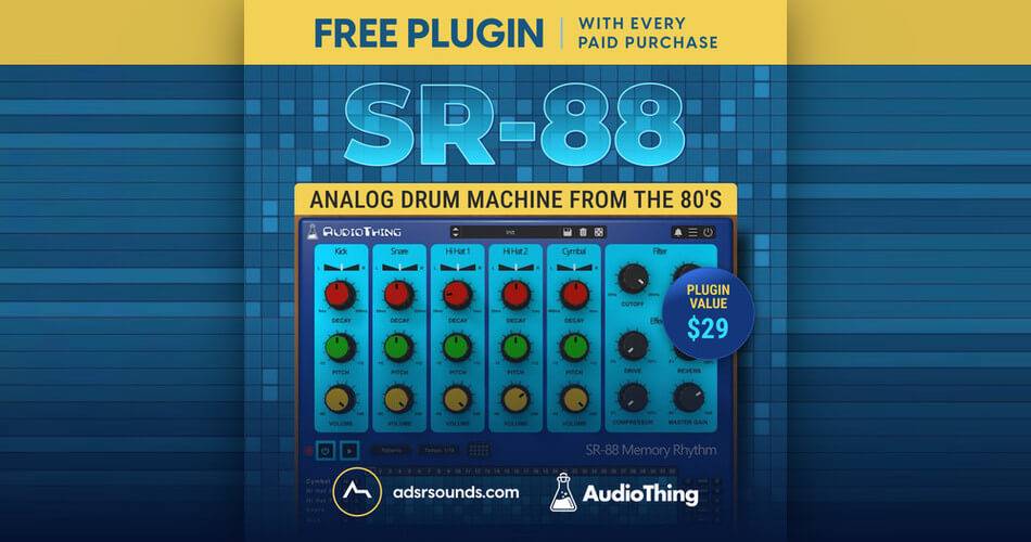 AudioThing SR-88虚拟模拟鼓机免费在ADSR Sounds购买-