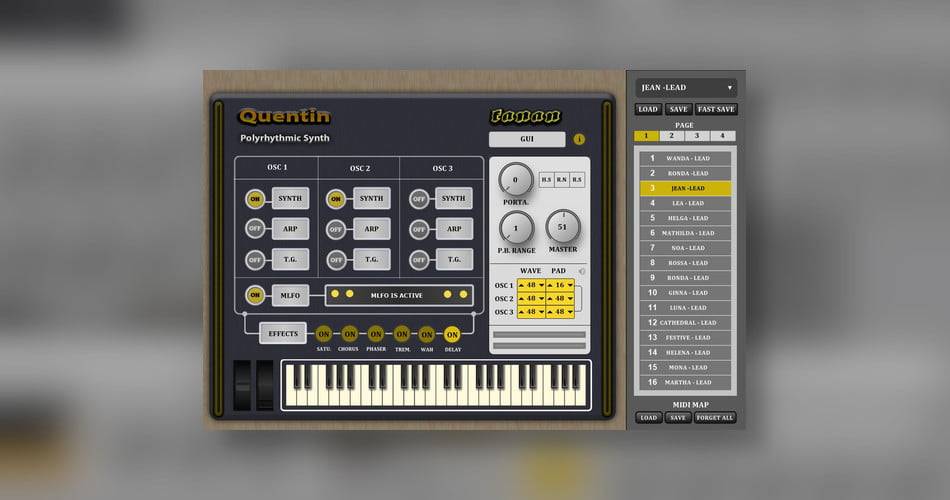 Fanan发布了适用于Windows的Quentin免费多节奏合成器插件-