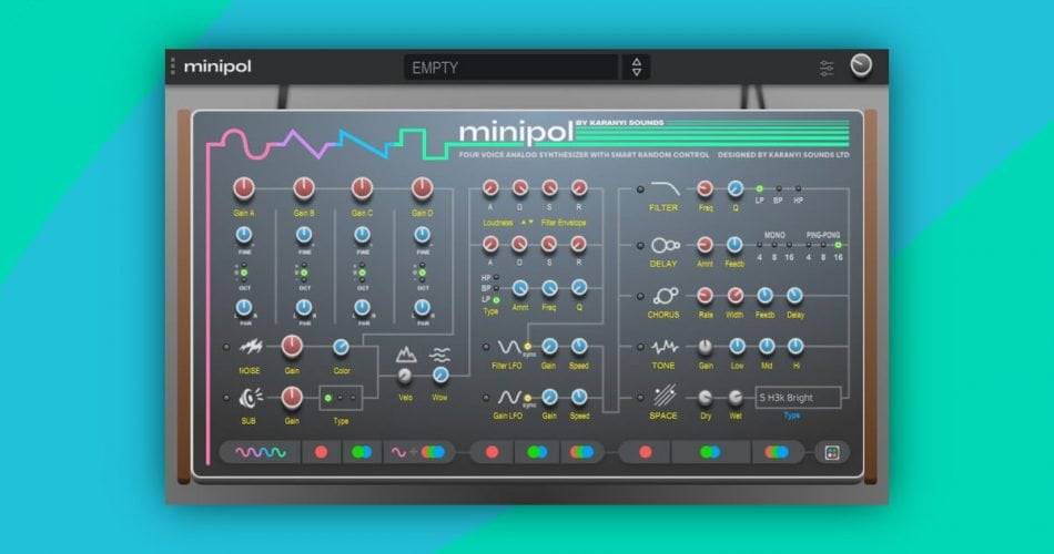 Karanyi Sounds的Minipol模拟合成器插件售价9美元-