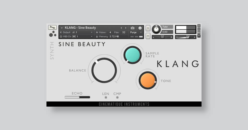 Cinematique Instruments发布Sine Beauty免费Klang乐器-