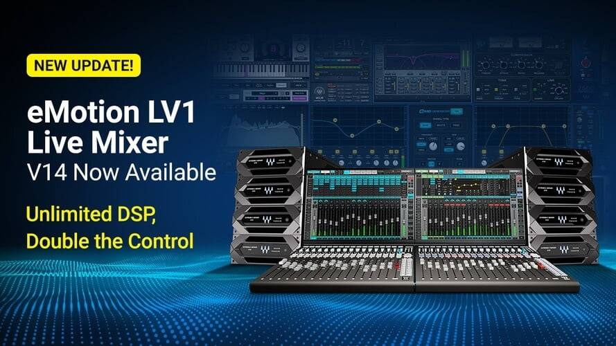 Waves宣布对eMotion LV1 Live Mixer进行V14更新-