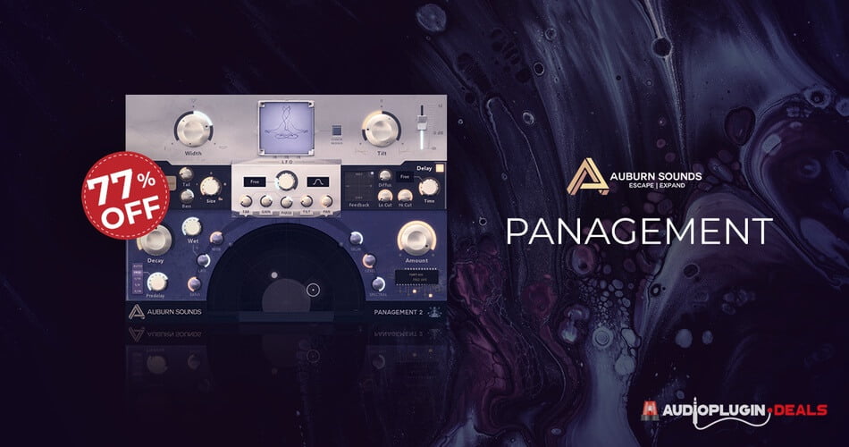在Auburn Sounds的Panagement 2高级双耳panner上节省77%-