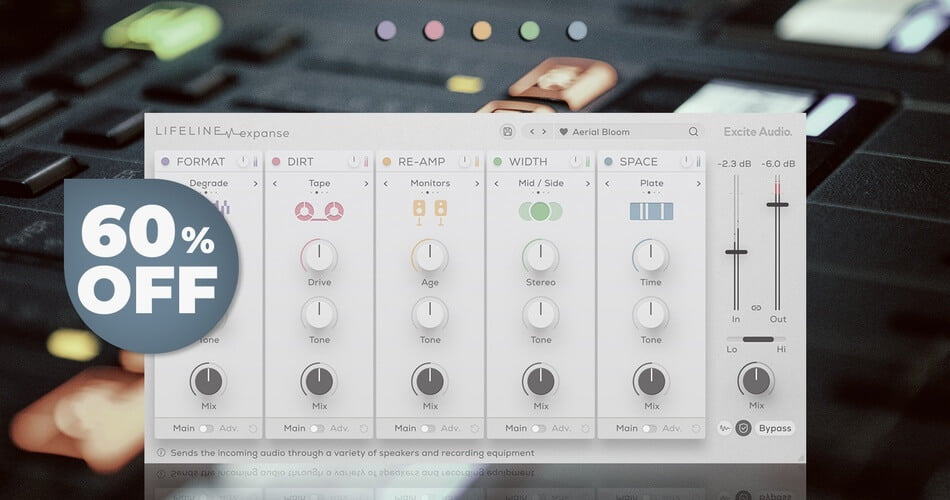 在Excite Audio的Lifeline Expanse Lite多效果插件上节省60%-