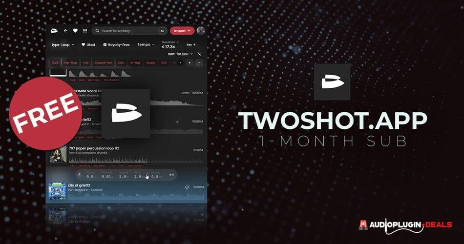 免费：1个月订阅TwoShot音乐采样应用程序-