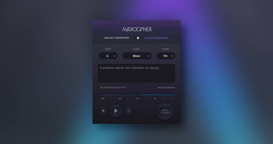 AudioCipher V3旋律和和弦MIDI生成器插件售价19.99美元-