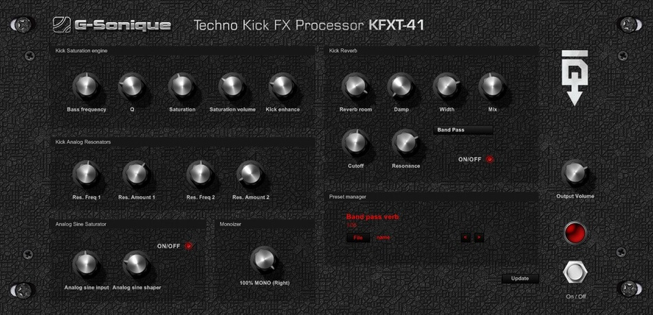 图片[1]-G-Sonique发布了KFXT-41 Techno Kick Drum FX处理器-