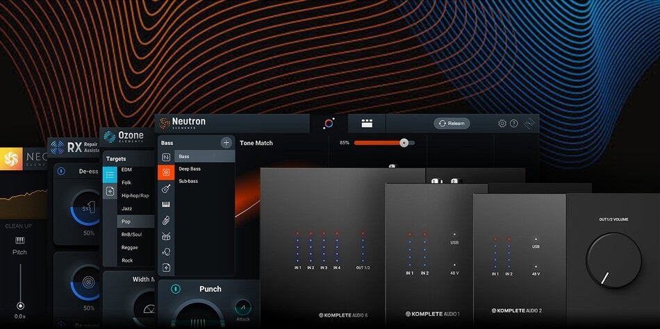 与iZotope Elements Suite捆绑的NI Komplete音频接口-