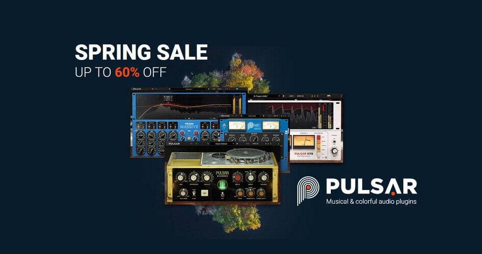 Pulsar Audio Spring销售：在均衡器、压缩器和延迟插件上节省高达60%-
