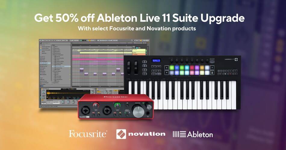 Focusrite与Ableton合作，为Live 11套房升级提供50%的折扣-