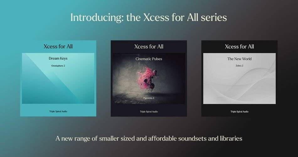 图片[1]-Triple Spiral Audio推出Xcess for All系列，包括Omnisphere、Pigments和Zebra的包-