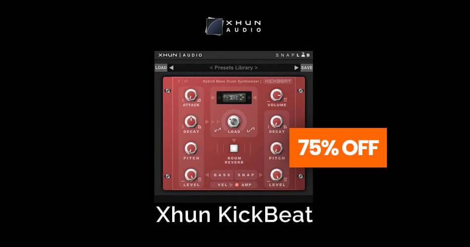 在Xhun Audio的KickBeat电子低音鼓合成器上节省75%-