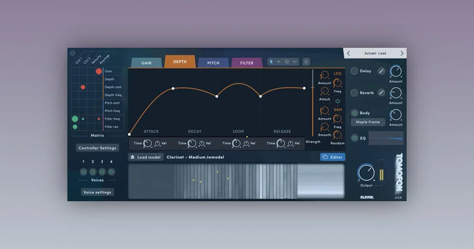 Klevgrand将Tomofon Real Audio Synth插件更新到v1.2-