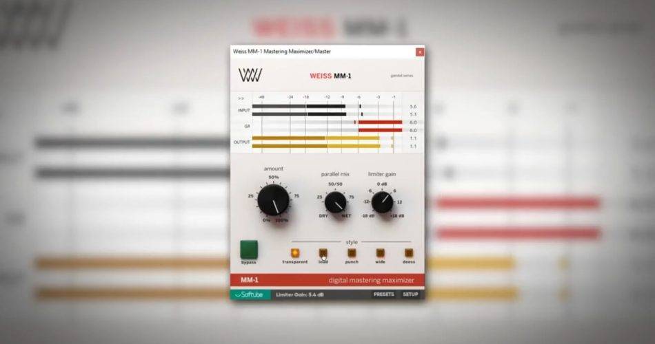 Softube Weiss MM-1 Mastering Maximizer以79美元的价格出售-