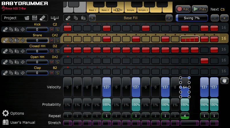 BabyDrummer：适用于Windows的免费MIDI鼓音序器插件-