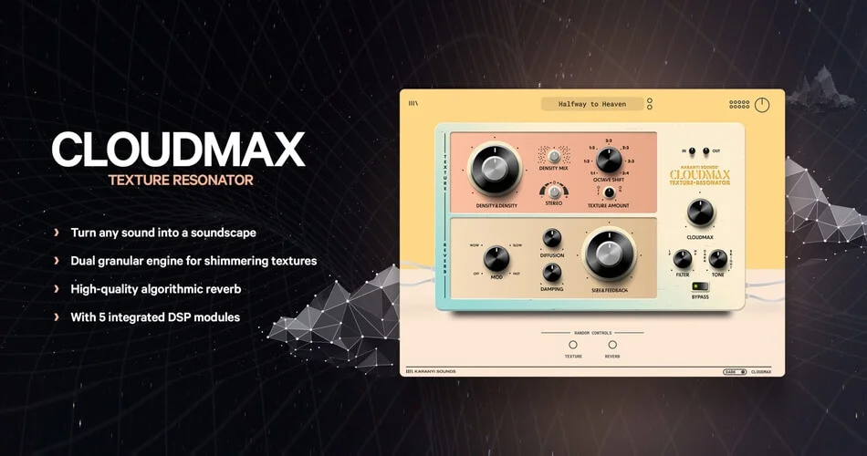 Karanyi Sounds发布了Cloudmax纹理谐振器插件-