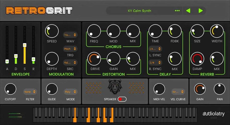 Audiolatry发布RetroGrit虚拟乐器（包括免费精简版）-