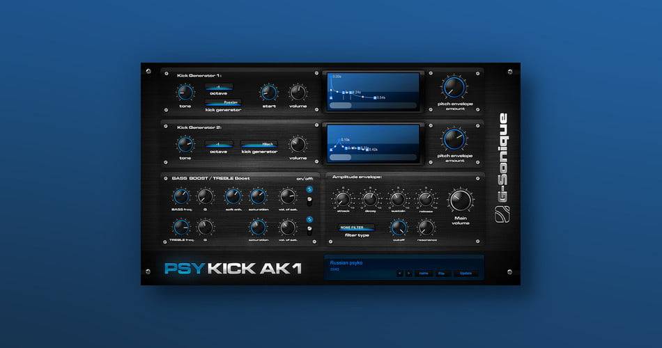 G-Sonique使用VST3支持更新PsyKick AK1，推出Buy 2 Get 1免费促销-