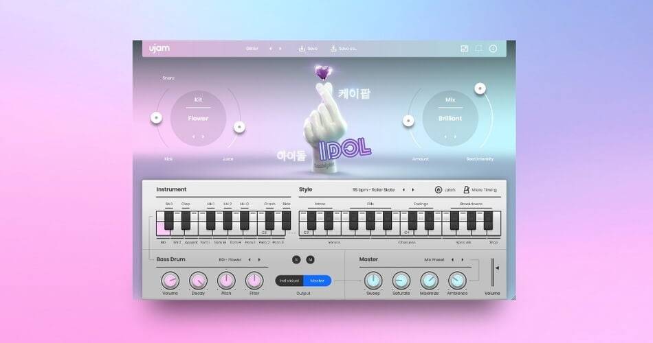 在K-Pop节拍的Beatmaker IDOL虚拟乐器上节省50%-