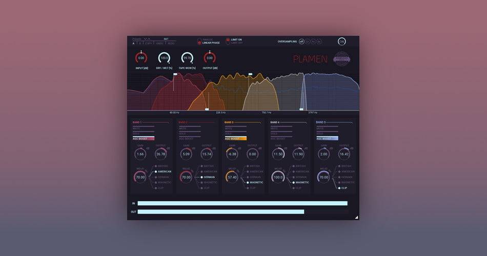 SoundDevice Digital的Plamen多波段饱和插件-