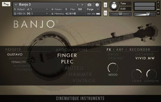 图片[1]-Cinematique Instruments的Banjo v3为Kontakt节省30%-