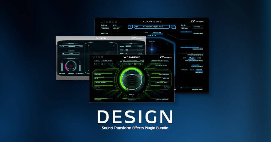 在Zynaptiq设计套装和Adaptiverb、Morph 2和Wormhole上节省高达50%-