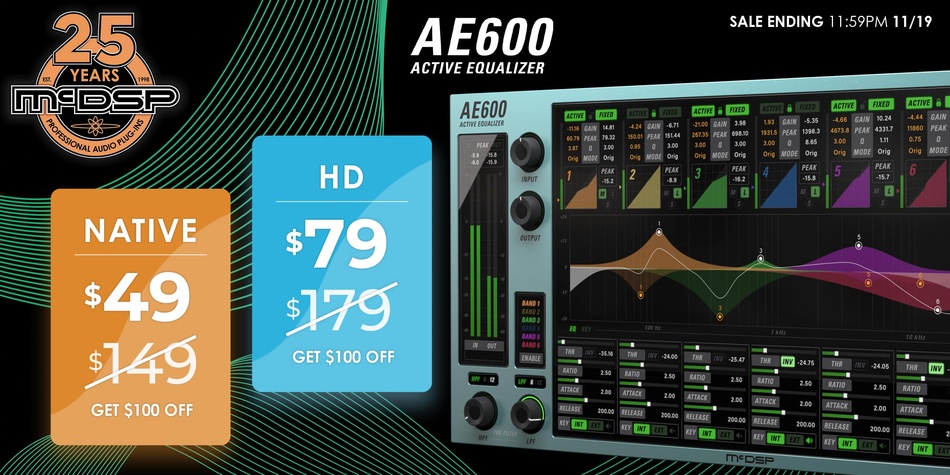 购买Mcdsp的Ae600 Active Eq Effect插件可节省75%的费用 1 Mcdsp ae600 active eq sale